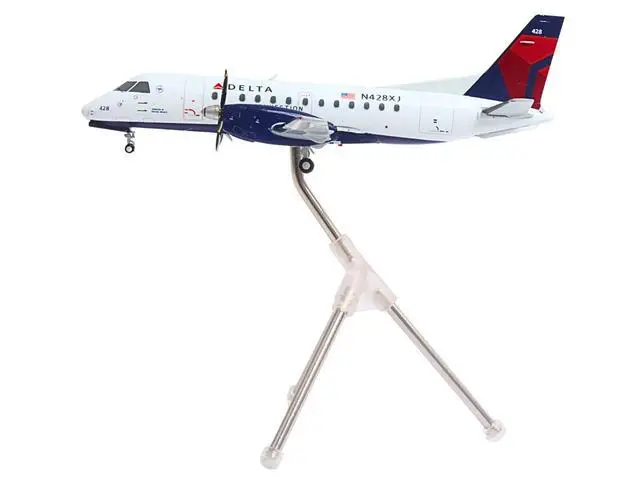 Alt view image 3 of 6 - Saab 340B Commercial Aircraft White with Red and Blue Tail 1/200 Diecast Model Airplane by GeminiJets