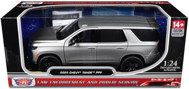 Alt view image 7 of 7 - 2025 Chevrolet Tahoe PPV Silver Metallic "Custom Builder's Kit" Series 1/24 Diecast Model Car by Motormax
