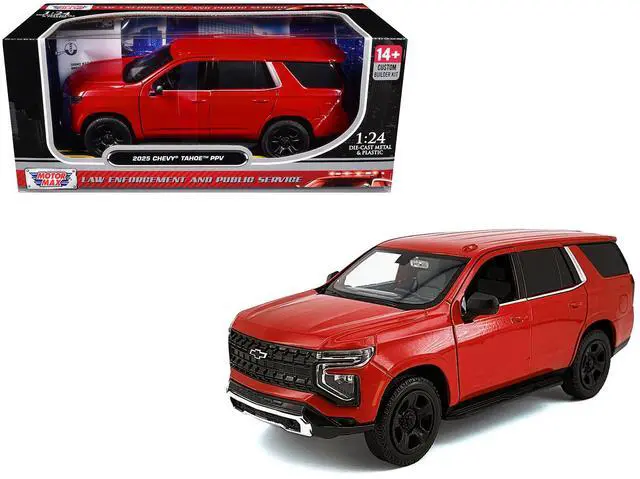 Main image of 2025 Chevrolet Tahoe PPV Red "Custom Builder's Kit - Law Enforcement and Public Service" 1/24 Diecast Model Car by Motormax
