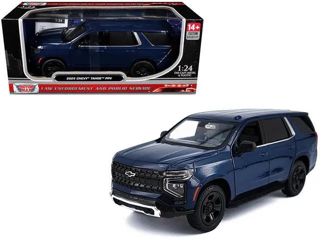 Main image of 2025 Chevrolet Tahoe PPV Dark Blue "Custom Builder's Kit" Series 1/24 Diecast Model Car by Motormax