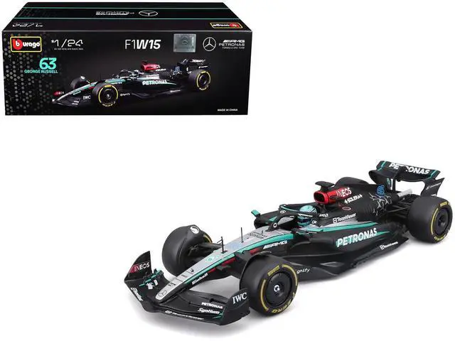 Main image of Mercedes-AMG F1 W15 E Performance #63 "Petronas" Formula One F1 "World Championship" (2024) 1/24 Diecast Model Car by Bburago
