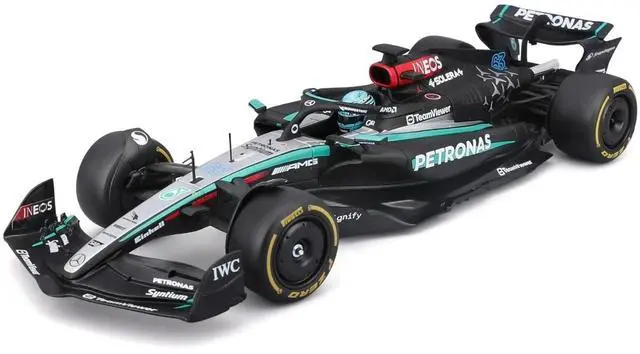 Alt view image 2 of 3 - Mercedes-AMG F1 W15 E Performance #63 "Petronas" Formula One F1 "World Championship" (2024) 1/24 Diecast Model Car by Bburago