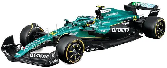Alt view image 4 of 6 - Aston Martin AMR25 #14 Fernando Alonso "Aramco" Formula One F1 "World Championship" (2025) 1/24 Diecast Model Car by Bburago