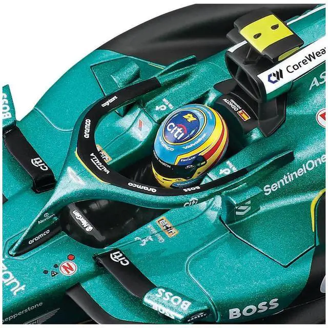 Alt view image 2 of 6 - Aston Martin AMR25 #14 Fernando Alonso "Aramco" Formula One F1 "World Championship" (2025) 1/24 Diecast Model Car by Bburago