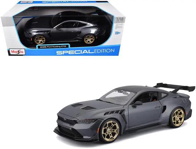 Main image of 2025 Ford Mustang GTD Dark Gray Metallic with Black Top "Special Edition" Series 1/18 Diecast Model Car by Maisto