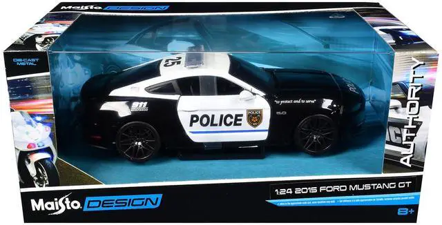 Alt view image 6 of 6 - 2015 Ford Mustang GT 5.0 "Police" Black and White "Authority" Series 1/24 Diecast Model Car by Maisto