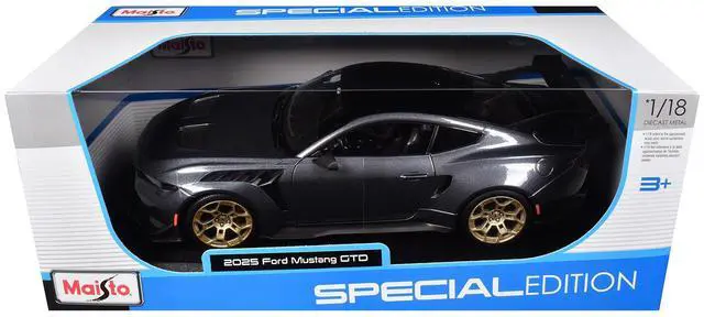 Alt view image 6 of 6 - 2025 Ford Mustang GTD Dark Gray Metallic with Black Top "Special Edition" Series 1/18 Diecast Model Car by Maisto