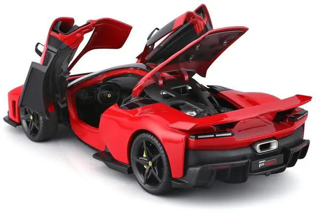 Alt view image 3 of 6 - Ferrari F80 Red with Black Top "Race + Play" Series 1/18 Diecast Model Car by Bburago