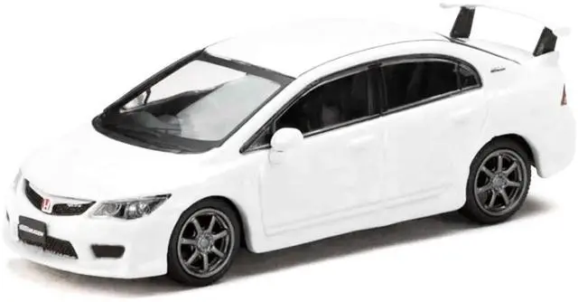 Alt view image 2 of 6 - Honda Mugen Civic Type R (FD2) RHD (Right Hand Drive) Championship White "JDM64" Series 1/64 Diecast Model Car by Hobby Japan