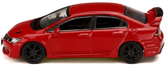 Alt view image 3 of 6 - Honda Civic Mugen RR (FD2) RHD (Right Hand Drive) Milano Red "JDM64" Series 1/64 Diecast Model Car by Hobby Japan