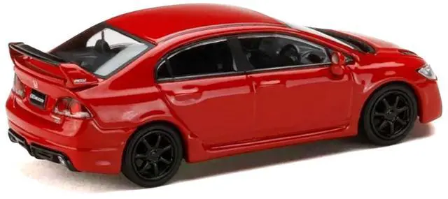 Alt view image 4 of 6 - Honda Civic Mugen RR (FD2) RHD (Right Hand Drive) Milano Red "JDM64" Series 1/64 Diecast Model Car by Hobby Japan