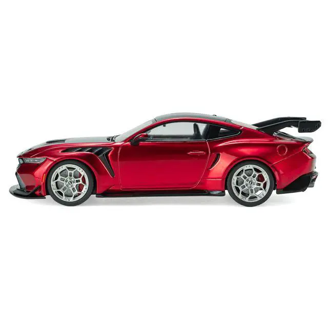 Alt view image 3 of 7 - 2025 Ford Mustang GTD Chroma Flame Red Metallic with Black Stripes 1/43 Diecast Model Car by Solido