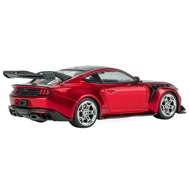 Alt view image 4 of 7 - 2025 Ford Mustang GTD Chroma Flame Red Metallic with Black Stripes 1/43 Diecast Model Car by Solido