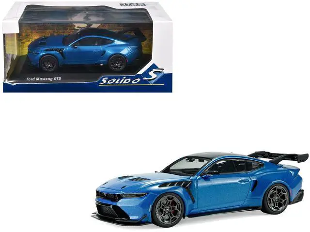 Main image of 2025 Ford Mustang GTD Indulgent Blue Metallic with Black Top 1/43 Diecast Model Car by Solido