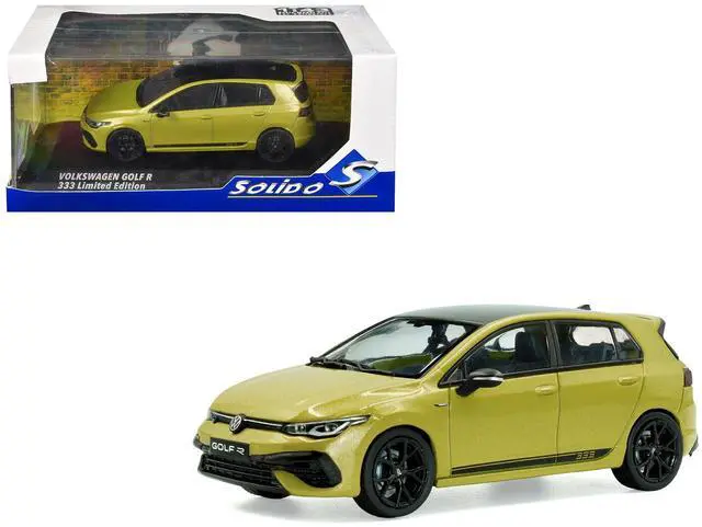 Main image of 2023 Volkswagen Golf R 333 Limited Edition Lime Yellow Metallic with Black Top 1/43 Diecast Model Car by Solido