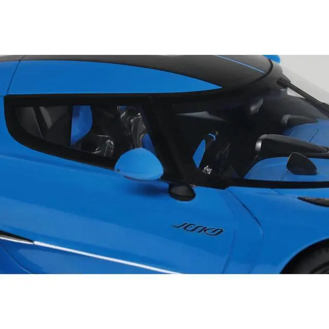 Alt view image 2 of 7 - 2025 Koenigsegg Jesko Blue Metallic with Black Stripes 1/18 Model Car by GT Spirit