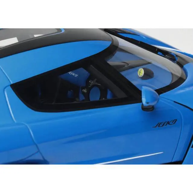 Alt view image 3 of 7 - 2025 Koenigsegg Jesko Blue Metallic with Black Stripes 1/18 Model Car by GT Spirit