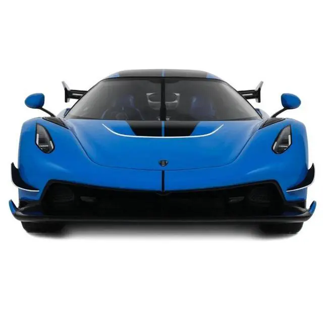 Alt view image 6 of 7 - 2025 Koenigsegg Jesko Blue Metallic with Black Stripes 1/18 Model Car by GT Spirit