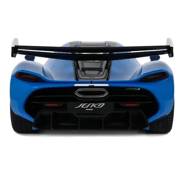 Alt view image 7 of 7 - 2025 Koenigsegg Jesko Blue Metallic with Black Stripes 1/18 Model Car by GT Spirit