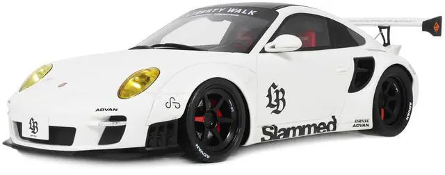Main image of 2024 Porsche 911 Turbo LB-Works White with Black Top 1/18 Model Car by GT Spirit