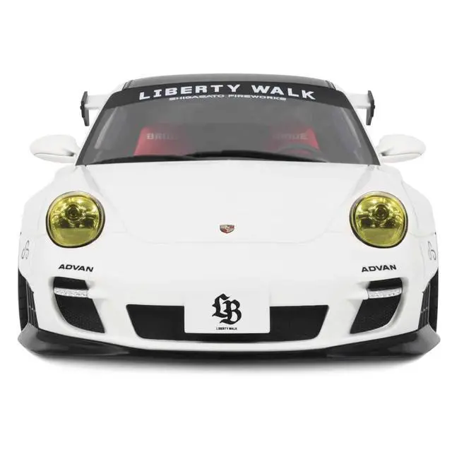 Alt view image 6 of 7 - 2024 Porsche 911 Turbo LB-Works White with Black Top 1/18 Model Car by GT Spirit
