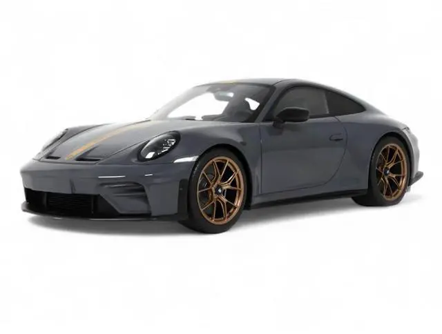 Main image of 2025 Porsche 911 (992.2) GT3 Touring Gray with Gold Stripe 1/18 Model Car by GT Spirit
