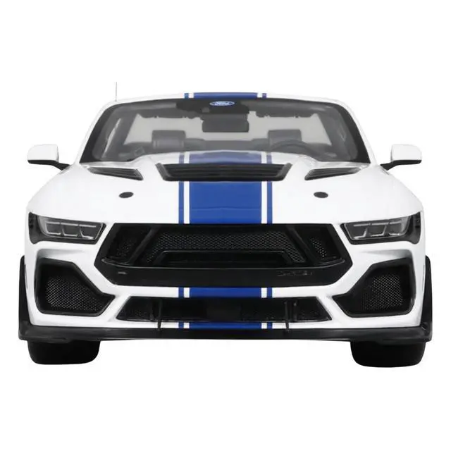 Alt view image 6 of 7 - 2025 Shelby Mustang Supersnake Convertible White with Blue Stripes 1/18 Model Car by GT Spirit