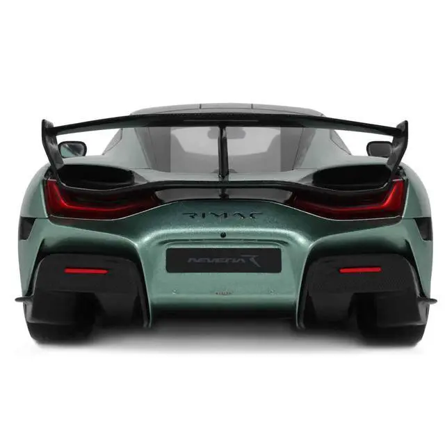 Alt view image 7 of 7 - 2024 Rimac Nevera R Green Metallic with Black Top 1/18 Model Car by GT Spirit