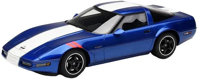 Main image of 1996 Chevrolet Corvette C4 Grand Sport Blue Metallic with White Stripe 1/18 Model Car by GT Spirit