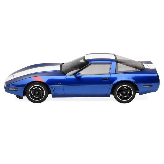 Alt view image 4 of 7 - 1996 Chevrolet Corvette C4 Grand Sport Blue Metallic with White Stripe 1/18 Model Car by GT Spirit