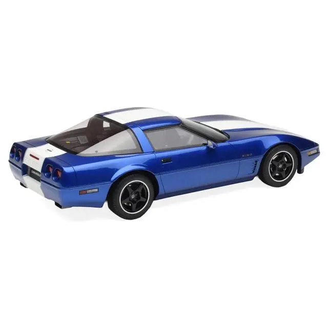 Alt view image 5 of 7 - 1996 Chevrolet Corvette C4 Grand Sport Blue Metallic with White Stripe 1/18 Model Car by GT Spirit