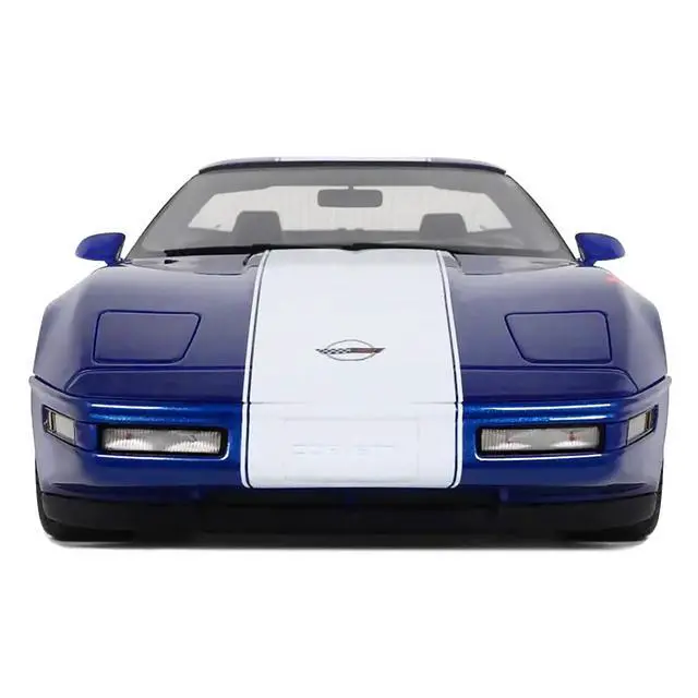 Alt view image 6 of 7 - 1996 Chevrolet Corvette C4 Grand Sport Blue Metallic with White Stripe 1/18 Model Car by GT Spirit