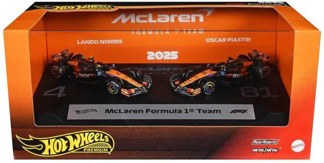 Main image of "McLaren Formula 1 Team" Formula One F1 World Championship (2025) 2 Piece Set Diecast Model Cars by Hot Wheels