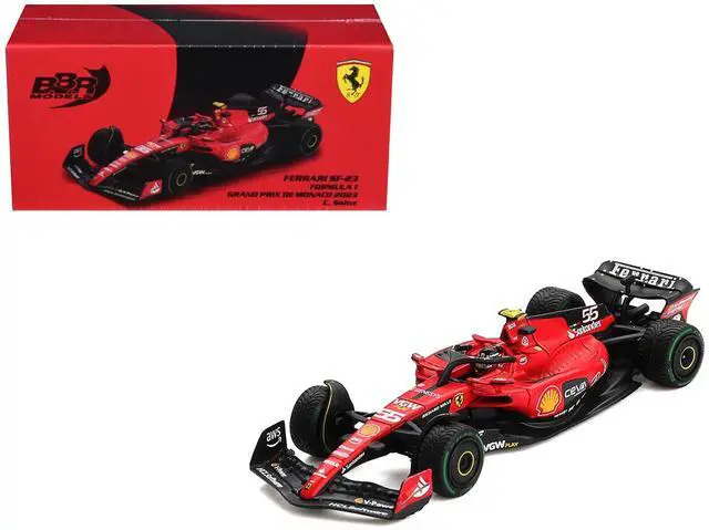 Main image of Ferrari SF-23 #55 Carlos Sainz Formula One F1 "Monaco GP" (2023) 1/64 Diecast Model Car by BBR Models