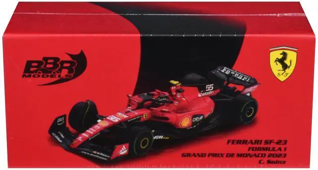 Alt view image 4 of 6 - Ferrari SF-23 #55 Carlos Sainz Formula One F1 "Monaco GP" (2023) 1/64 Diecast Model Car by BBR Models
