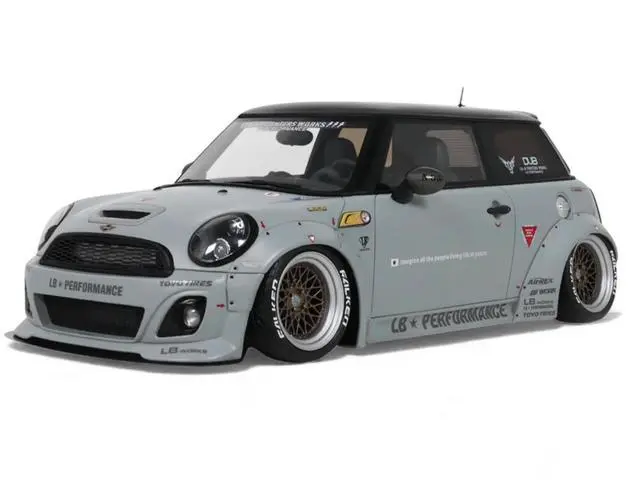 Main image of 2015 Mini Cooper R56 LB-Works "LB Nation" Gray with Black Top Limited Edition to 999 pieces 1/18 Model Car by Otto Mobile