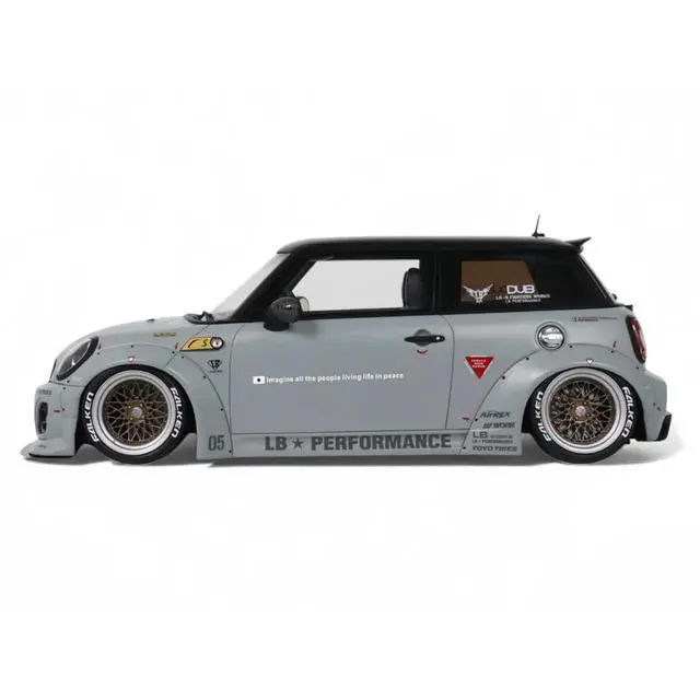 Alt view image 4 of 7 - 2015 Mini Cooper R56 LB-Works "LB Nation" Gray with Black Top Limited Edition to 999 pieces 1/18 Model Car by Otto Mobile