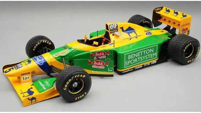 Main image of Benetton B193B #5 Michael Schumacher 2nd Place F1 "British GP" (1993) "Mythos Series" with Case 1/18 Model Car by Tecnomodel
