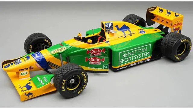 Main image of Benetton B193B #6 Riccardo Patrese 3rd Place F1 "British GP" (1993) "Mythos Series" with Case 1/18 Model Car by Tecnomodel