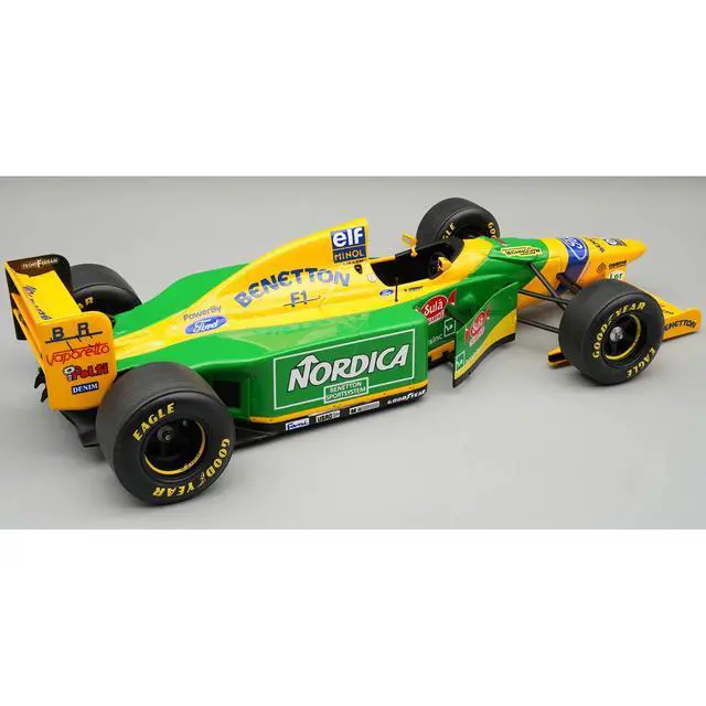 Alt view image 2 of 3 - Benetton B193B Michele Alboreto Test Car F1 "Barcelona Test" (1993) "Mythos Series" with Case 1/18 Model Car by Tecnomodel