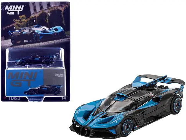 Main image of Bugatti Bolide Presentation Blue and Carbon Fiber Limited Edition 1/64 Diecast Model Car by Mini GT