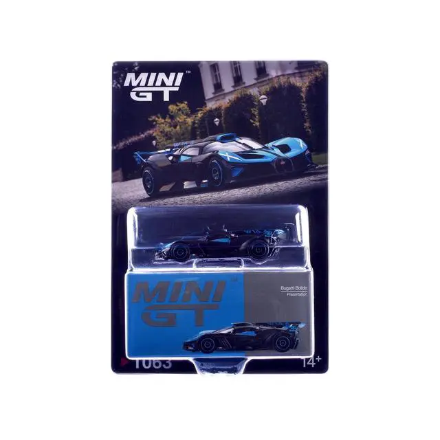 Alt view image 5 of 6 - Bugatti Bolide Presentation Blue and Carbon Fiber Limited Edition 1/64 Diecast Model Car by Mini GT