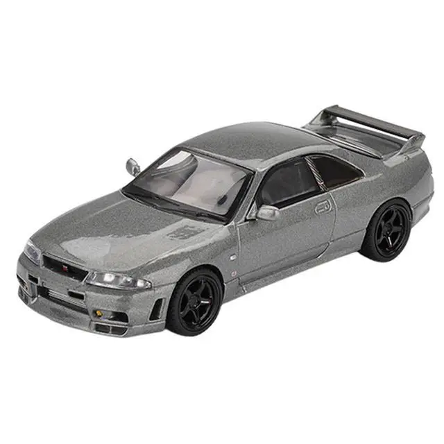 Alt view image 4 of 6 - Nissan Skyline GT-R (NISMO BCNR33 CRS Version) RHD Dark Metal Gray Metallic Limited Edition 1/64 Diecast Model Car by Mini GT