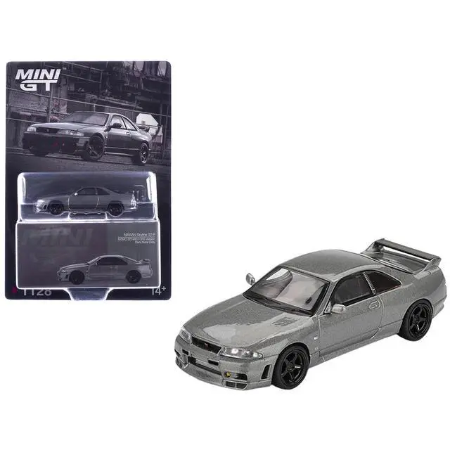 Alt view image 6 of 6 - Nissan Skyline GT-R (NISMO BCNR33 CRS Version) RHD Dark Metal Gray Metallic Limited Edition 1/64 Diecast Model Car by Mini GT