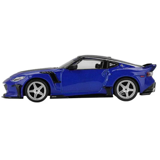 Alt view image 2 of 6 - Nissan Z VeilSide FFZ400 Seiran Blue Metallic with Black Top Limited Edition 1/64 Diecast Model Car by Mini GT