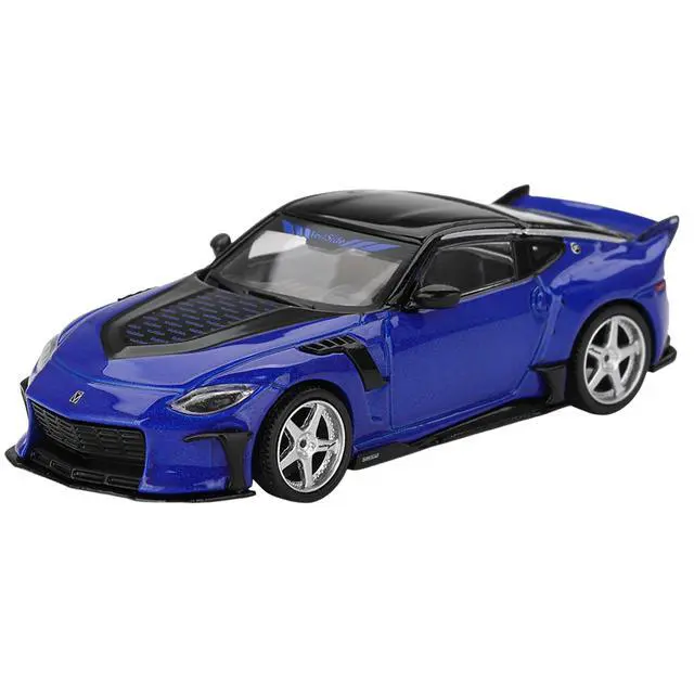 Alt view image 4 of 6 - Nissan Z VeilSide FFZ400 Seiran Blue Metallic with Black Top Limited Edition 1/64 Diecast Model Car by Mini GT