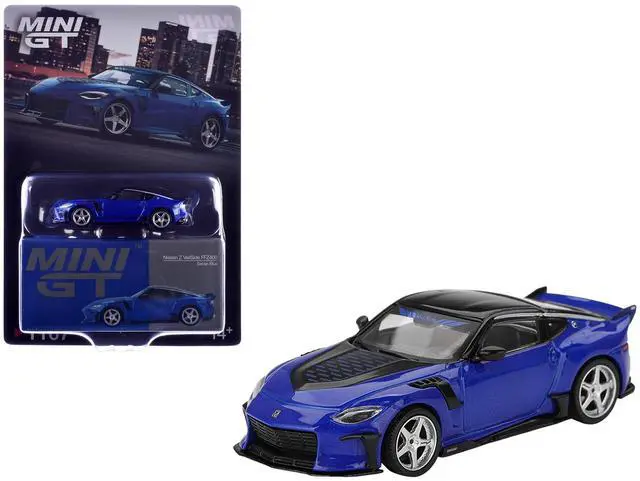 Main image of Nissan Z VeilSide FFZ400 Seiran Blue Metallic with Black Top Limited Edition 1/64 Diecast Model Car by Mini GT