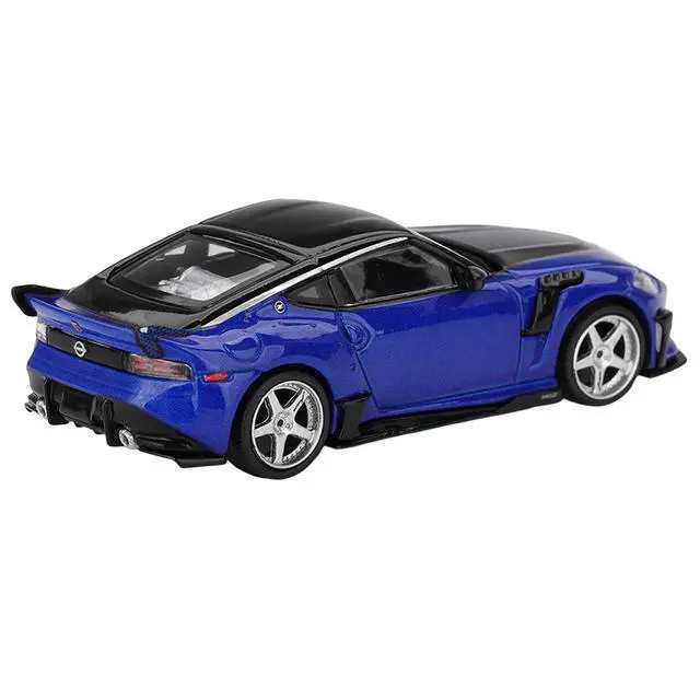 Alt view image 3 of 6 - Nissan Z VeilSide FFZ400 Seiran Blue Metallic with Black Top Limited Edition 1/64 Diecast Model Car by Mini GT