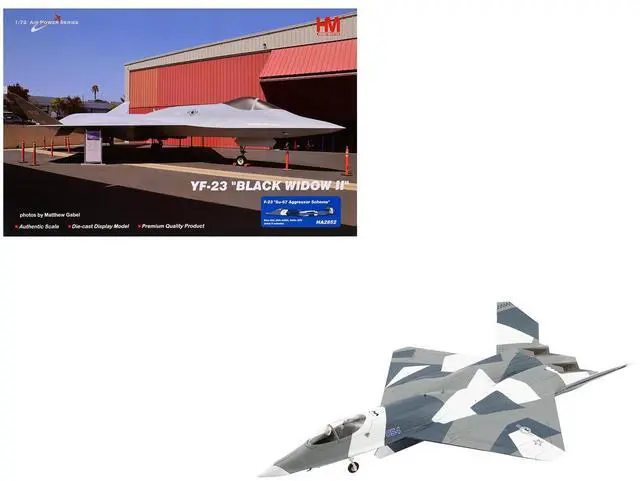 Main image of Northrop F-23 Black Widow II Stealth Fighter Aircraft "Nellis AFB" United States Air Force 1/72 Diecast Model by Hobby Master