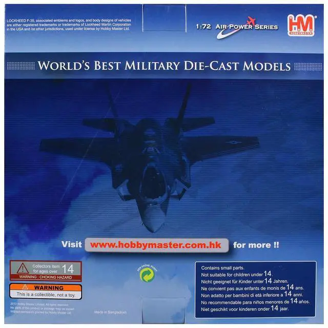 Alt view image 7 of 7 - Lockheed Martin F-35A Lightning II Aircraft "Wisconsin ANG" (2004) United States Air Force 1/72 Diecast Model by Hobby Master